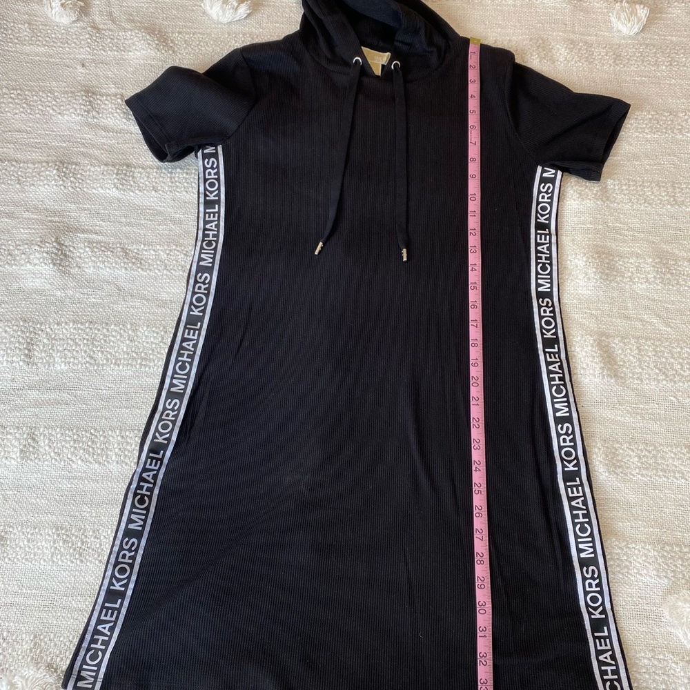 MICHAEL Michael Kors Dress Waffle Knit Logo Side Seam Tape Crew Neck